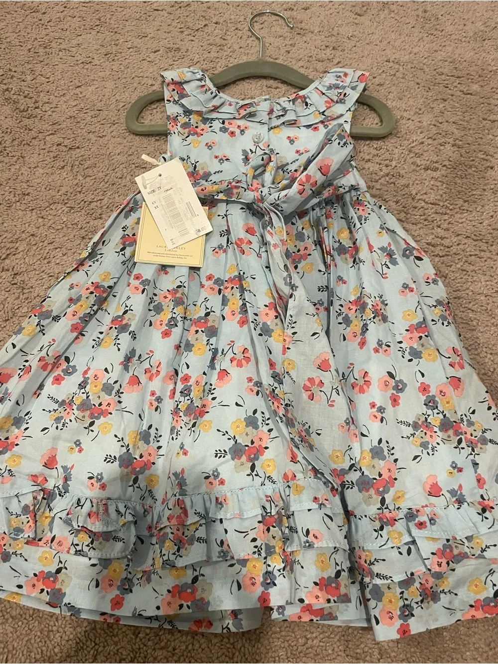 Laura Ashley Pale Blue Floral Ruffle Dress